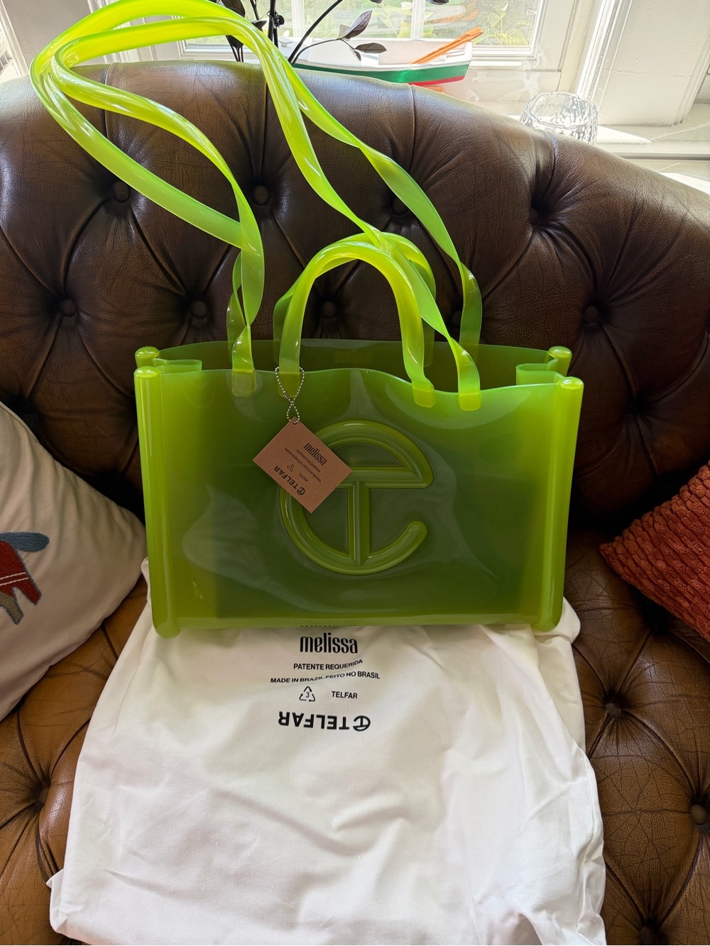Telfar Neon Lime Jelly Tote